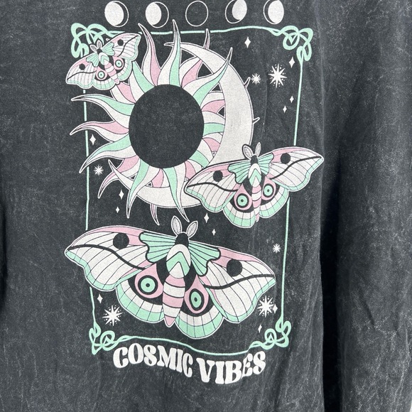 Cosmic Vibes Graphic Tee TShirt Black Graphic Whismygoth Mallcore XL - Picture 2 of 5